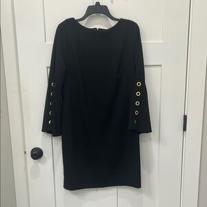 Emma & Michele Black Sheath Dress with Bell Sleeves